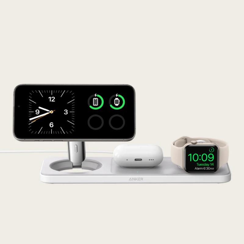 Anker MagGo Wireless Charging Station (3-in-1 Pad) Whit Charger And USB-C Cable